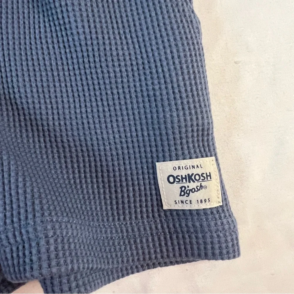 NWT OshKosh Toddler Waffle Knit Hooded Pullover & Shorts Set - Blue 2T